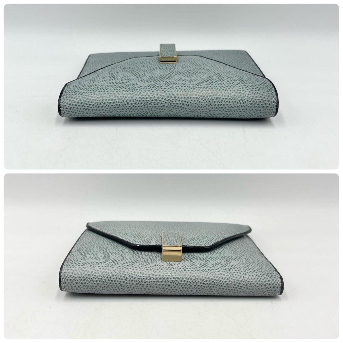 Valextra Iside Tri-fold Wallet in Powder Blue Calfskin for Women