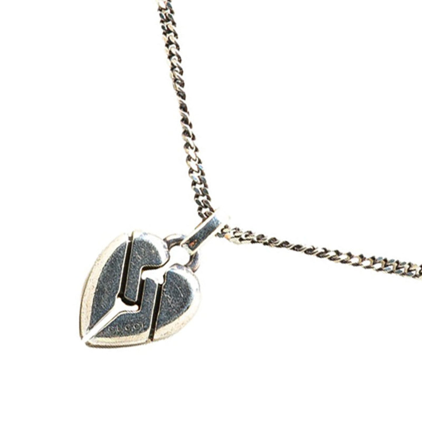 Gucci Knot Heart Pendant Necklace 313463 SV925 Silver Women's GUCCI