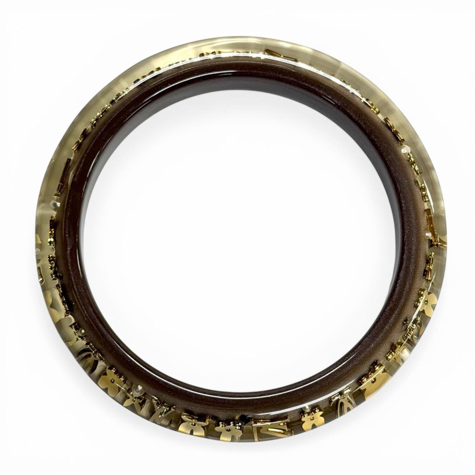 LOUIS VUITTON M65867 Bracelet Inclusion TPM Monogram Bangle Clear Brown Gold with Dust Bag Women's — Like New