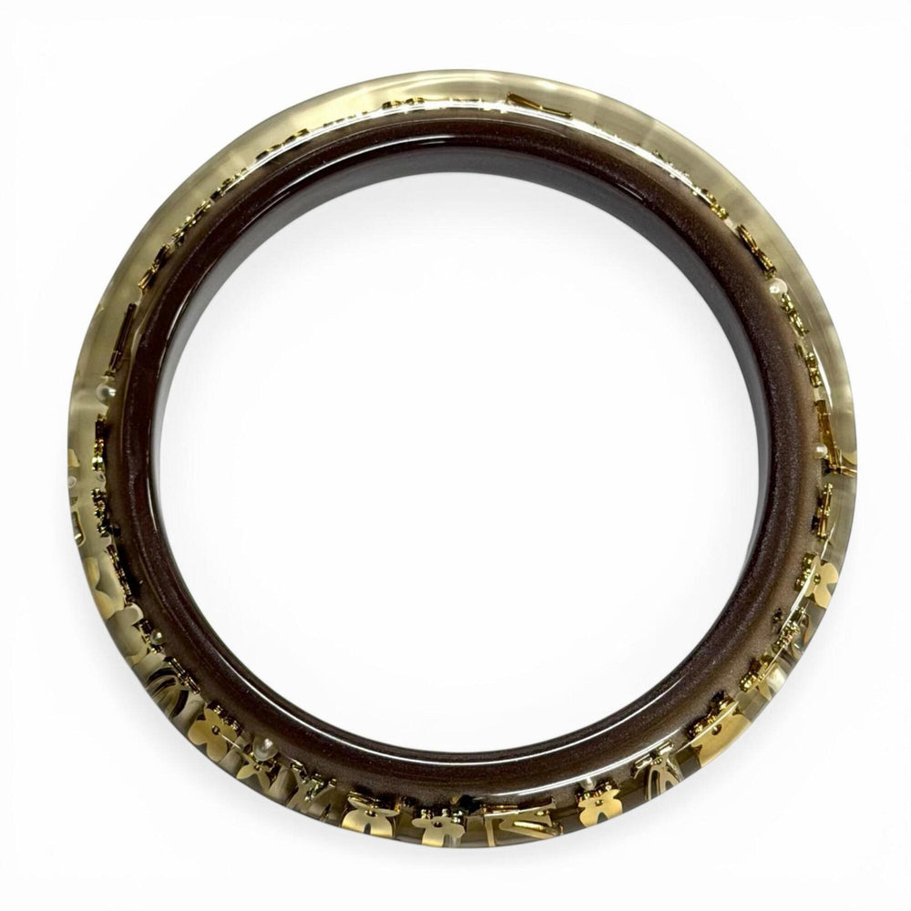 LOUIS VUITTON M65867 Bracelet Inclusion TPM Monogram Bangle Clear Brown Gold with Dust Bag Women's — Like New