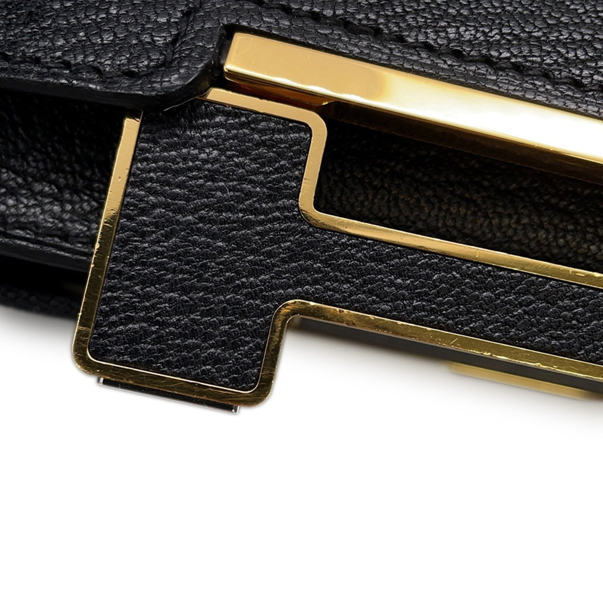 Hermes Shoulder Bag Geta Black Chevre Mysore B Stamp HERMES Handbag — Like New