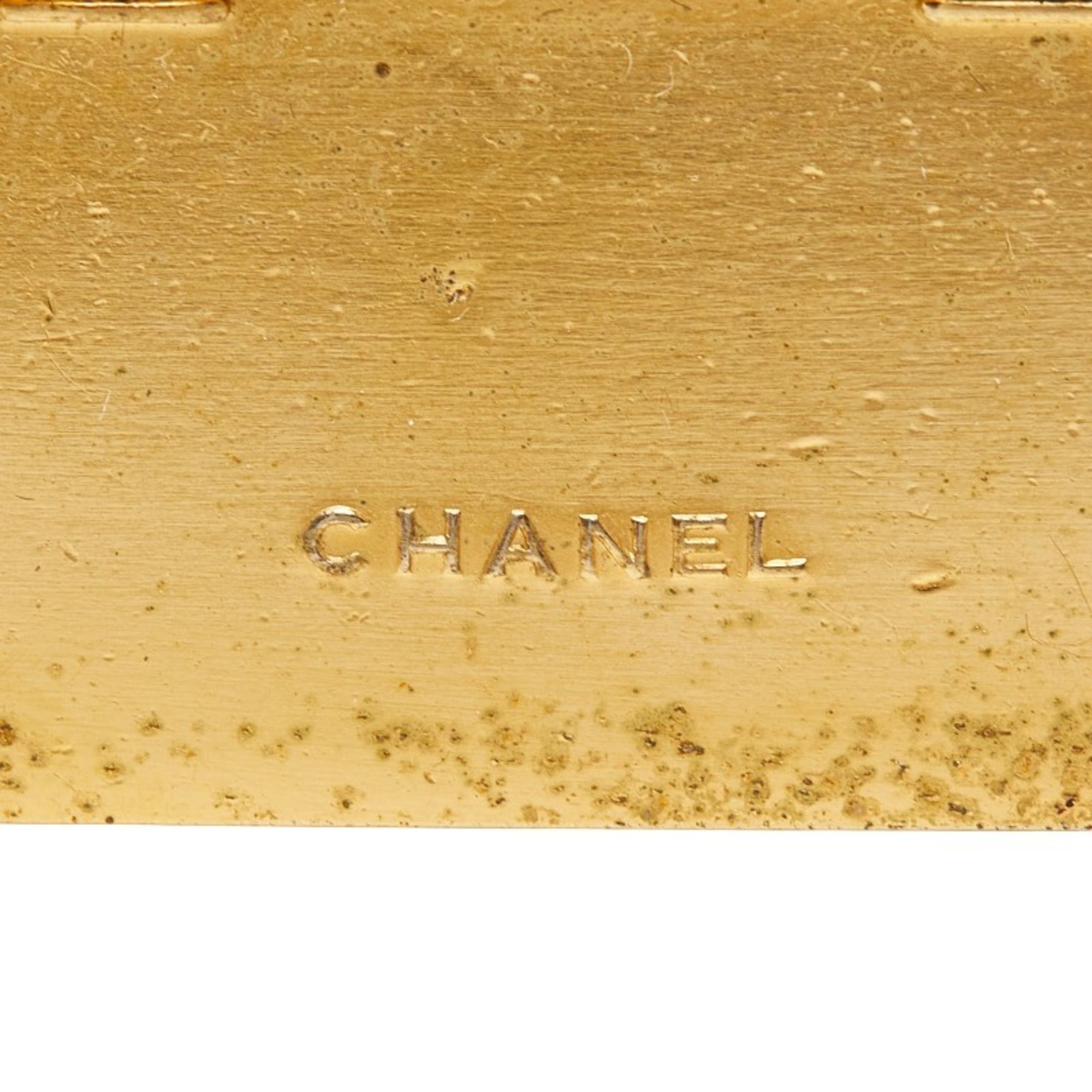 CHANEL Nameplate Motif Brooch Metal Women's
