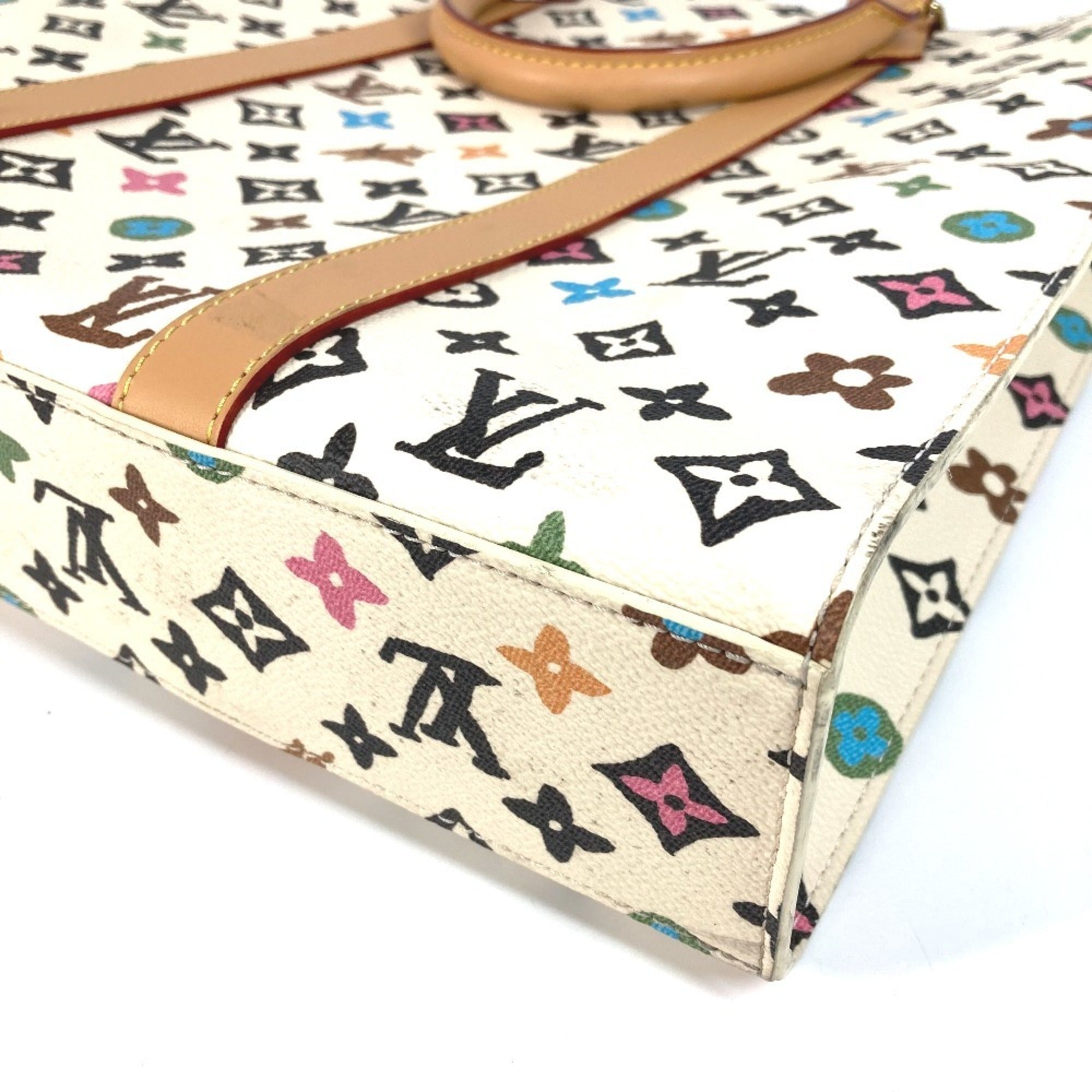 LOUIS VUITTON M24859 Monogram Craggy Sac Plat Tote Bag Vertical Handbag Men's Women's Beige Like New — Like New