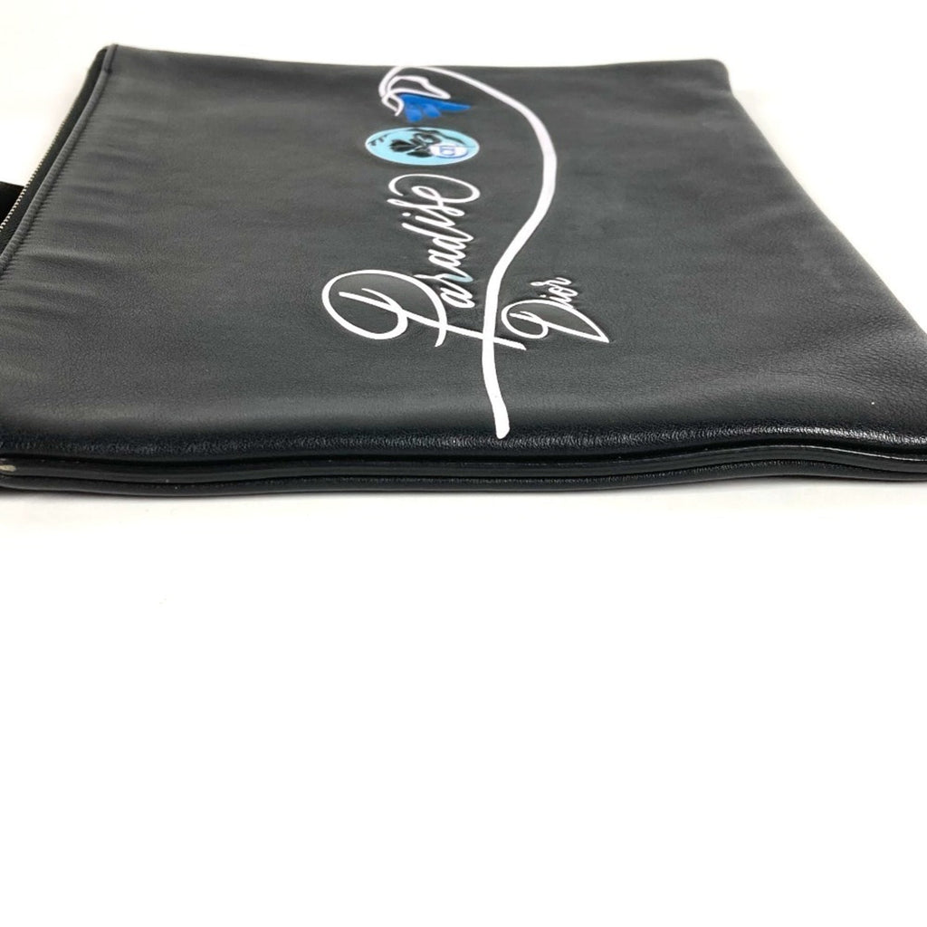 Christian Dior Dior logo bag, second pouch, clutch leather, men's and women's, black