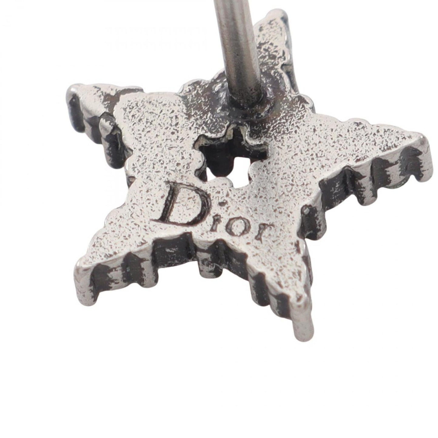 Christian Dior Dior CD logo earrings in stainless steel with rhinestones, silver and multicolor.