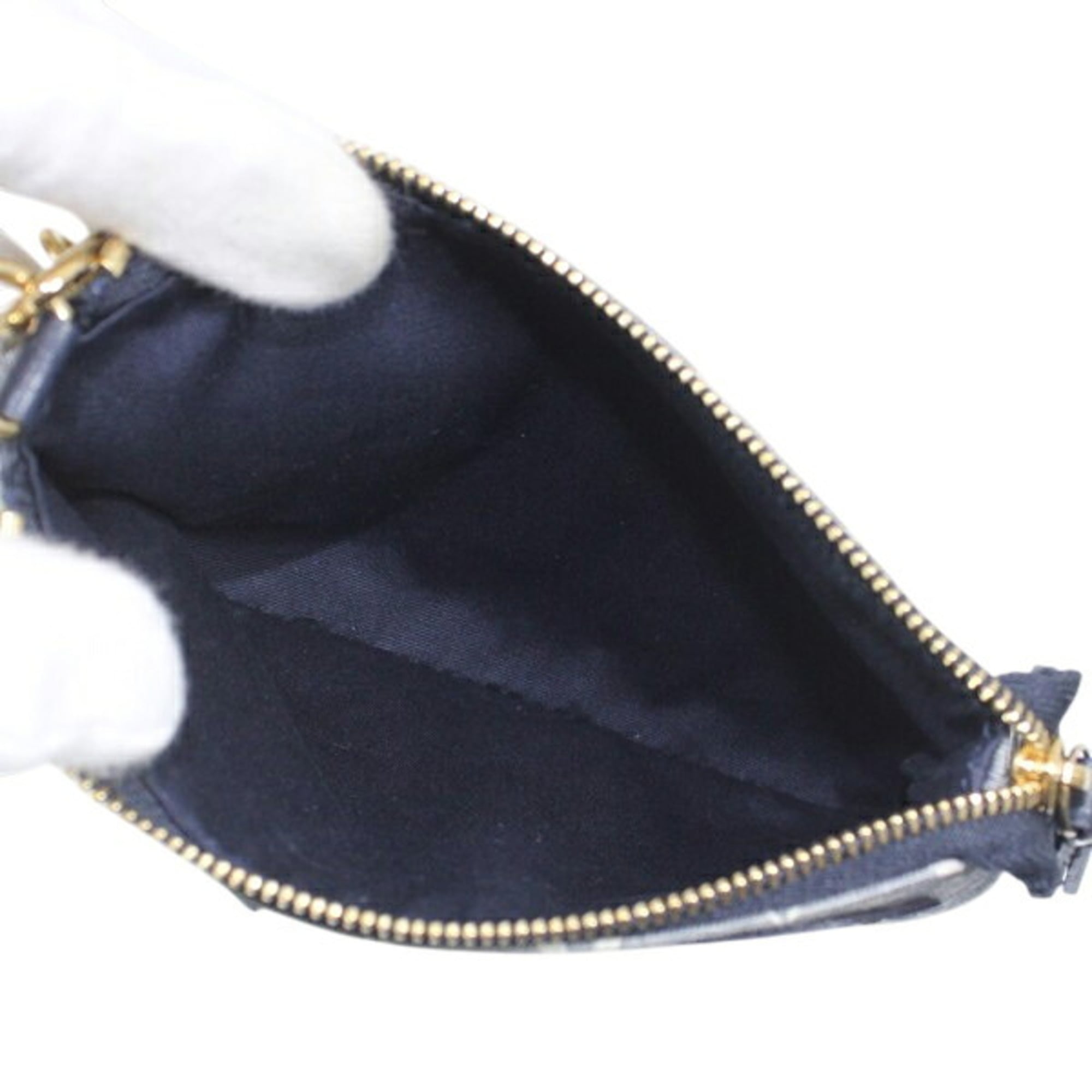 LOUIS VUITTON Mini Pochette Accessoires Monogram Idylle Canvas Navy Pouch Handbag M62998 KM3351 — Like New