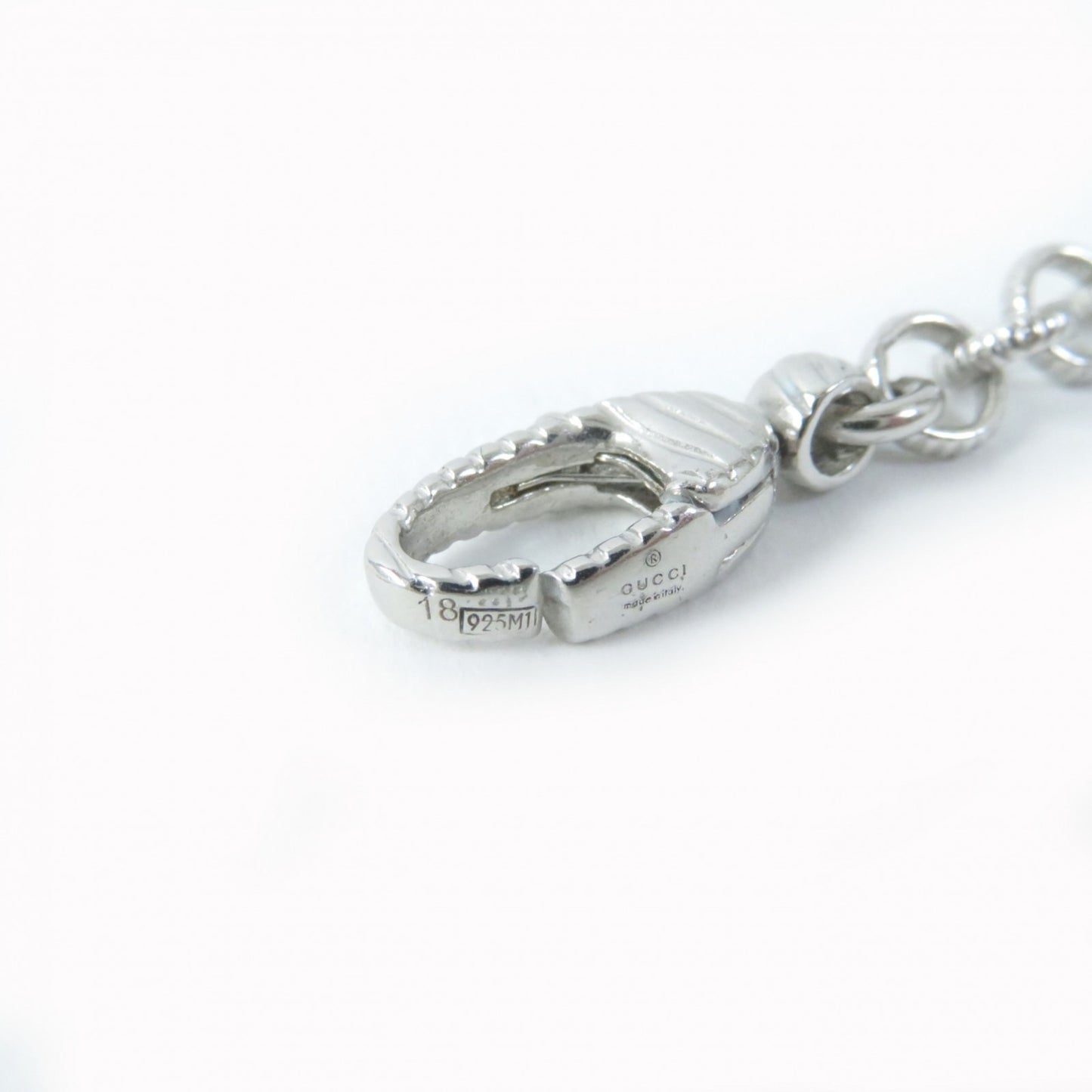 GUCCI BEE Coin Interlocking G Bracelet, 433499, Silver, AG925, Size 18, Made in Italy, Weight 13.2g, Women's