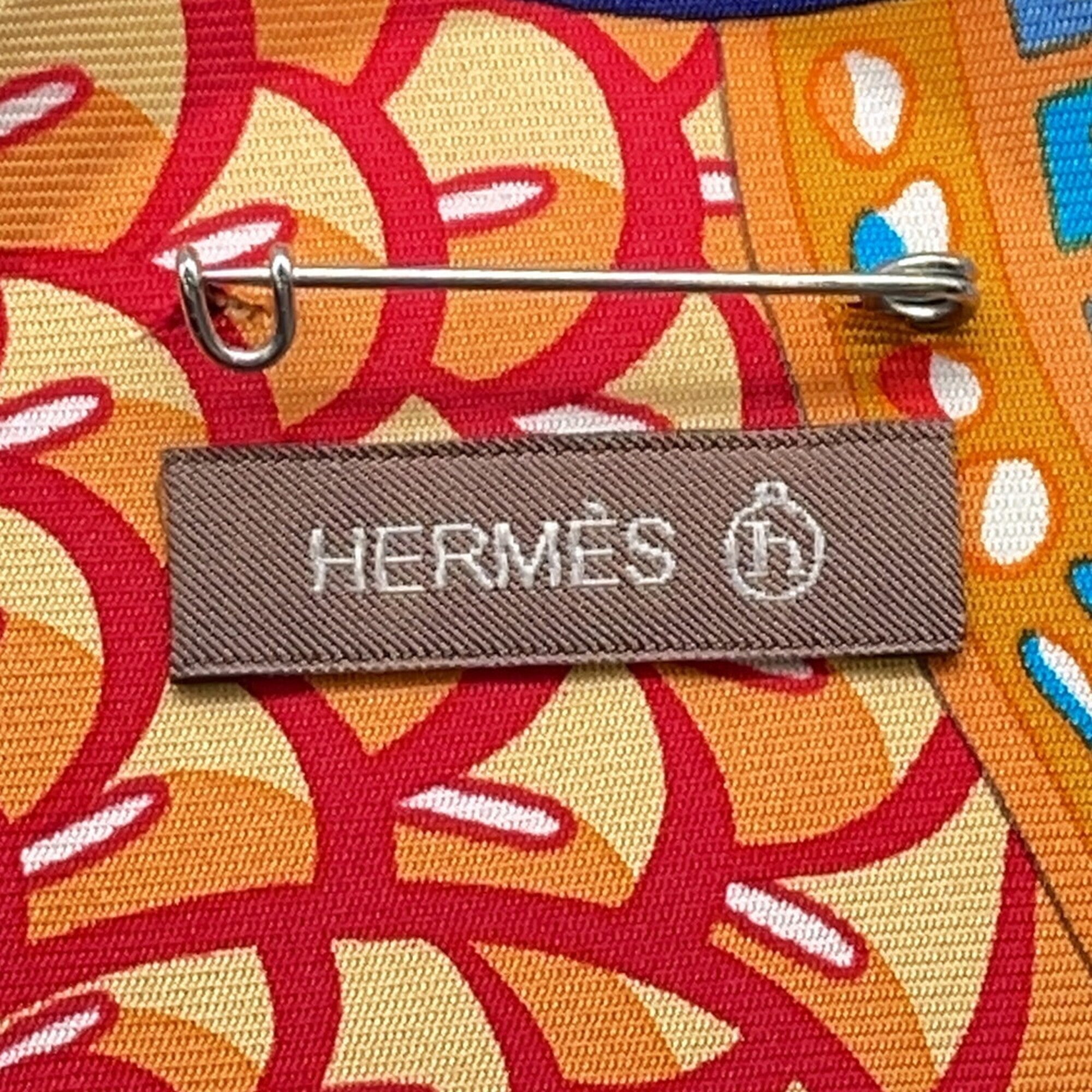 Hermes brooch Petit H silk HERMES badge — Like New
