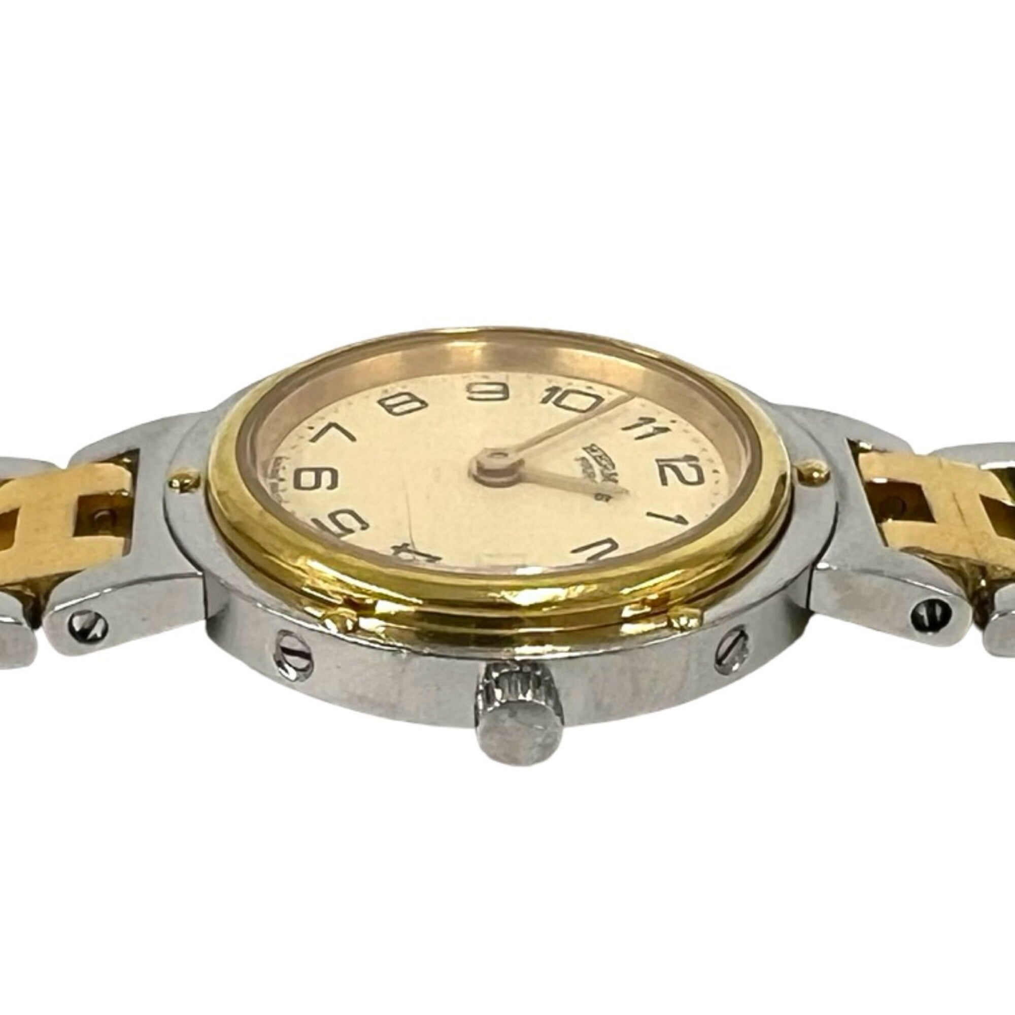 HERMES Clipper Stainless Steel GP Quartz Wristwatch, Silver, 30124 — Good