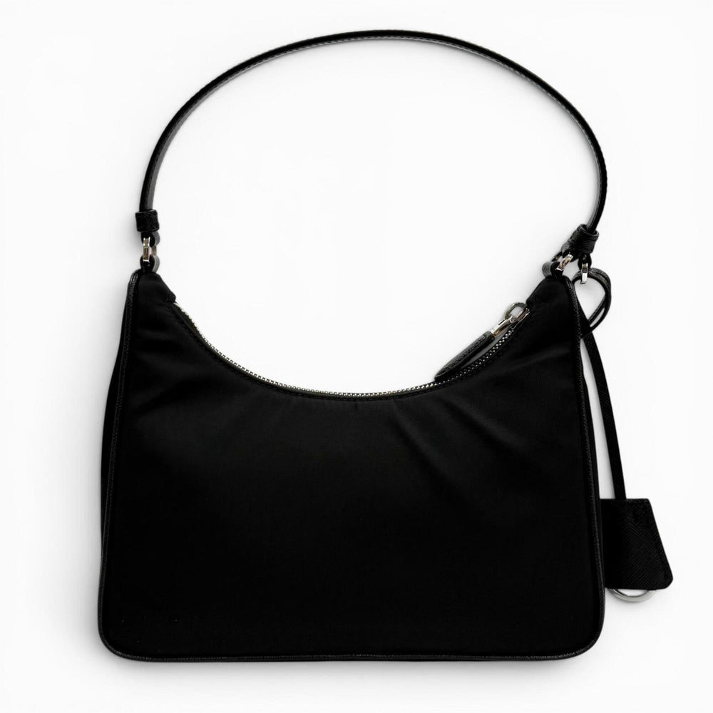 PRADA 1N204X Re-Edition 2005 Re-Nylon Triangle Logo Handbag, Black, Made in Italy, Women's, with Box and Dust Bag — Like New