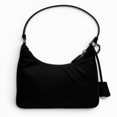 PRADA 1N204X Re-Edition 2005 Re-Nylon Triangle Logo Handbag, Black, Made in Italy, Women's, with Box and Dust Bag — Like New