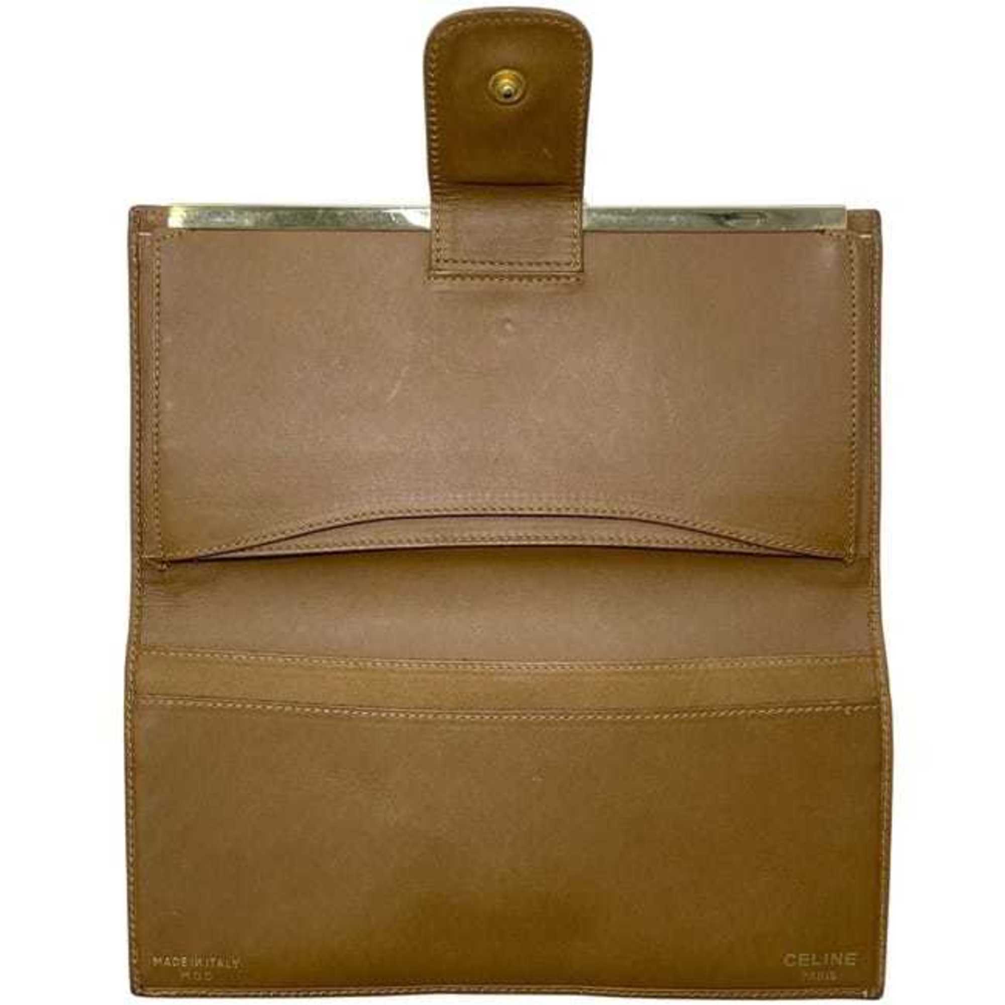 Celine bifold long wallet ec-24646 brown macadam PVC leather M05 CELINE women's and men's