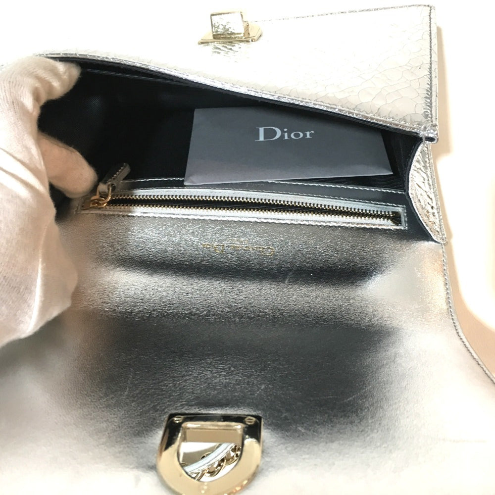 CHRISTIAN DIOR Small flap bag Bag Chain Shoulder Shoulder Bag Silver GoldHardware — Like New