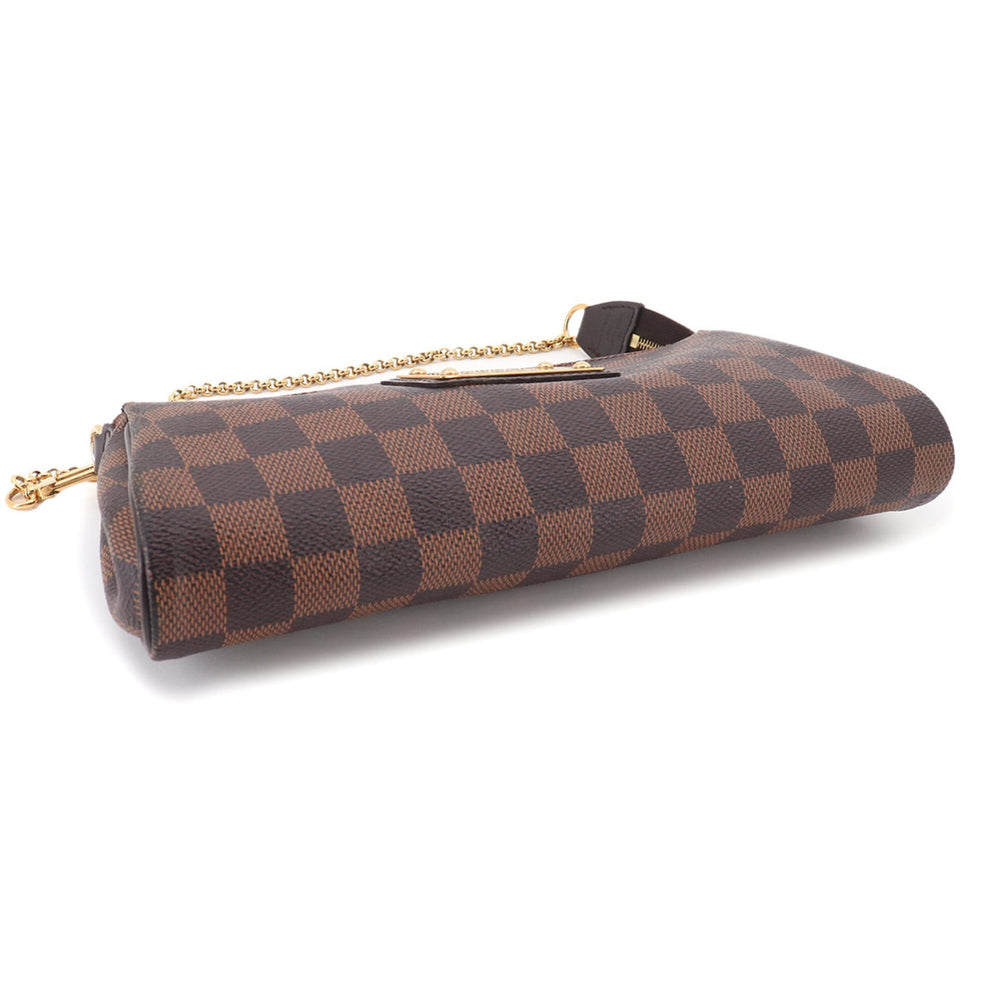 Louis Vuitton Damier Eva 2-way Hand/Shoulder Handbag, Ebene N52213, Gold Hardware — Like New