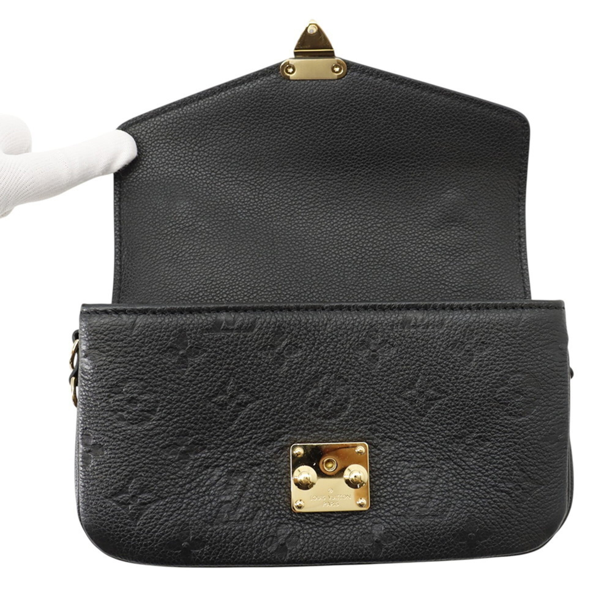 Louis Vuitton Monogram Empreinte Pochette Métis EW M46595 2-way Shoulder Bag, Black. Handbag for Women. LOUIS VUITTON — Like New