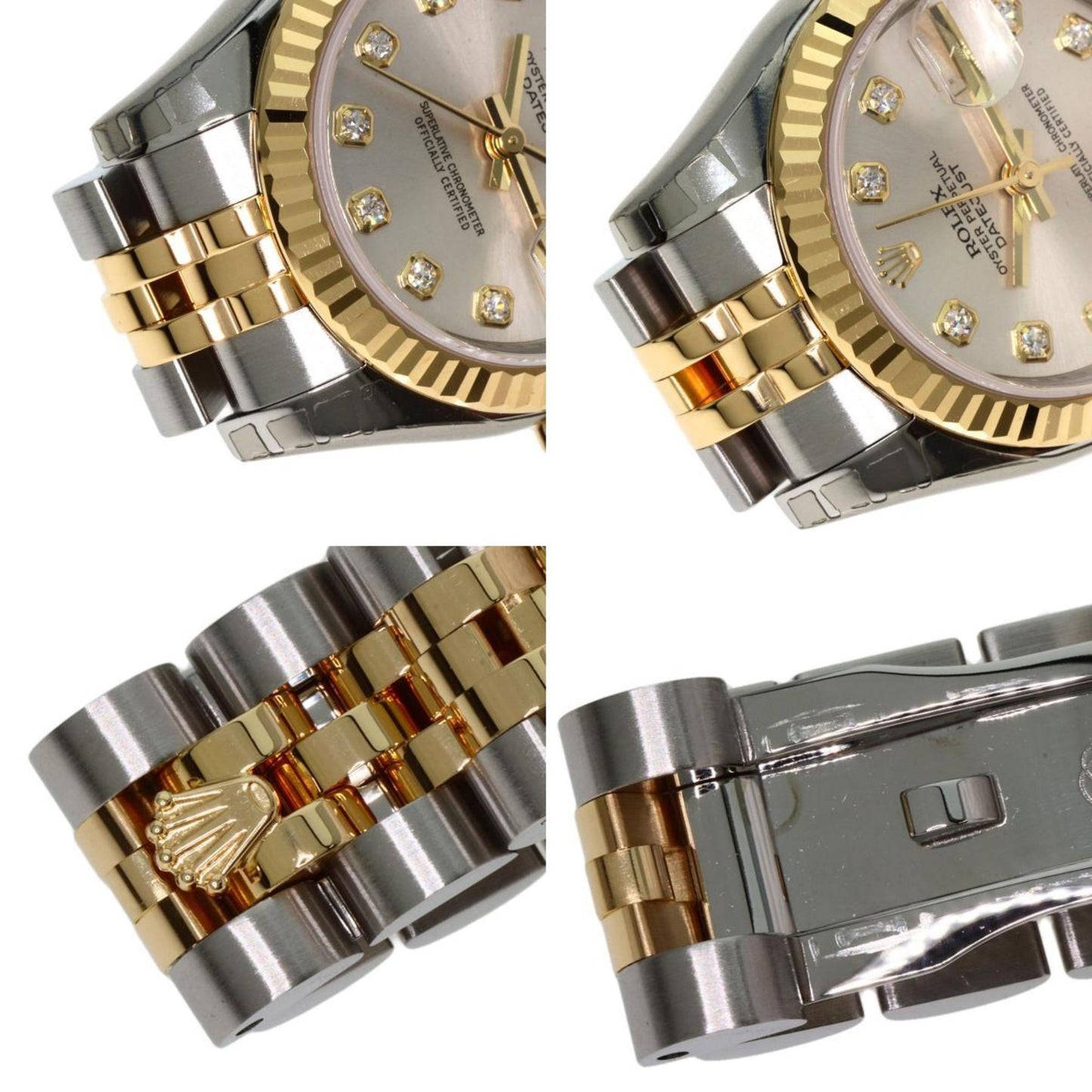 Rolex 179173G Datejust 10P Diamond Watch Stainless Steel SS x K18YG Ladies