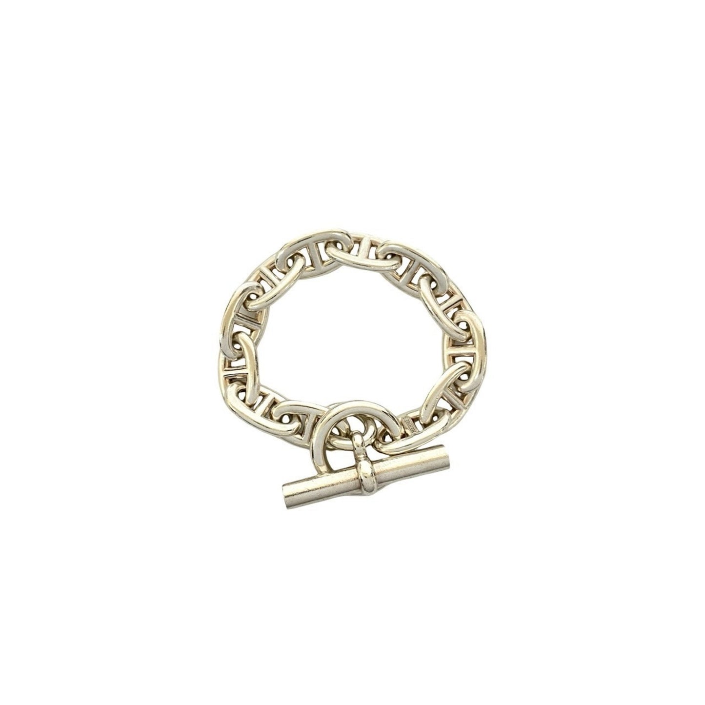 HERMES Chaine d'Ancre TGM 12-link Sterling Silver Chain Bracelet 66572