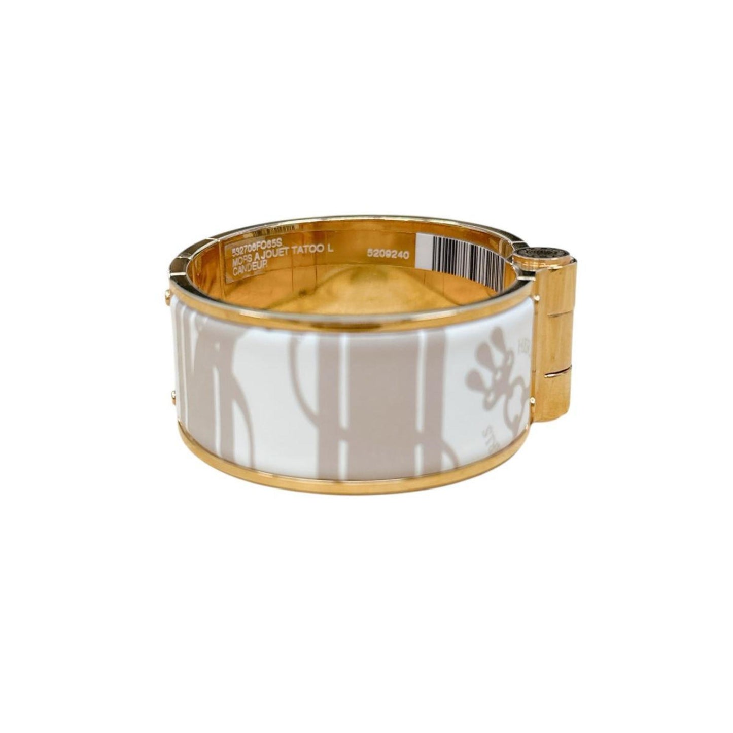 Hermes Hermès Charnière Bangle Bracelet GP White x Beige Gold