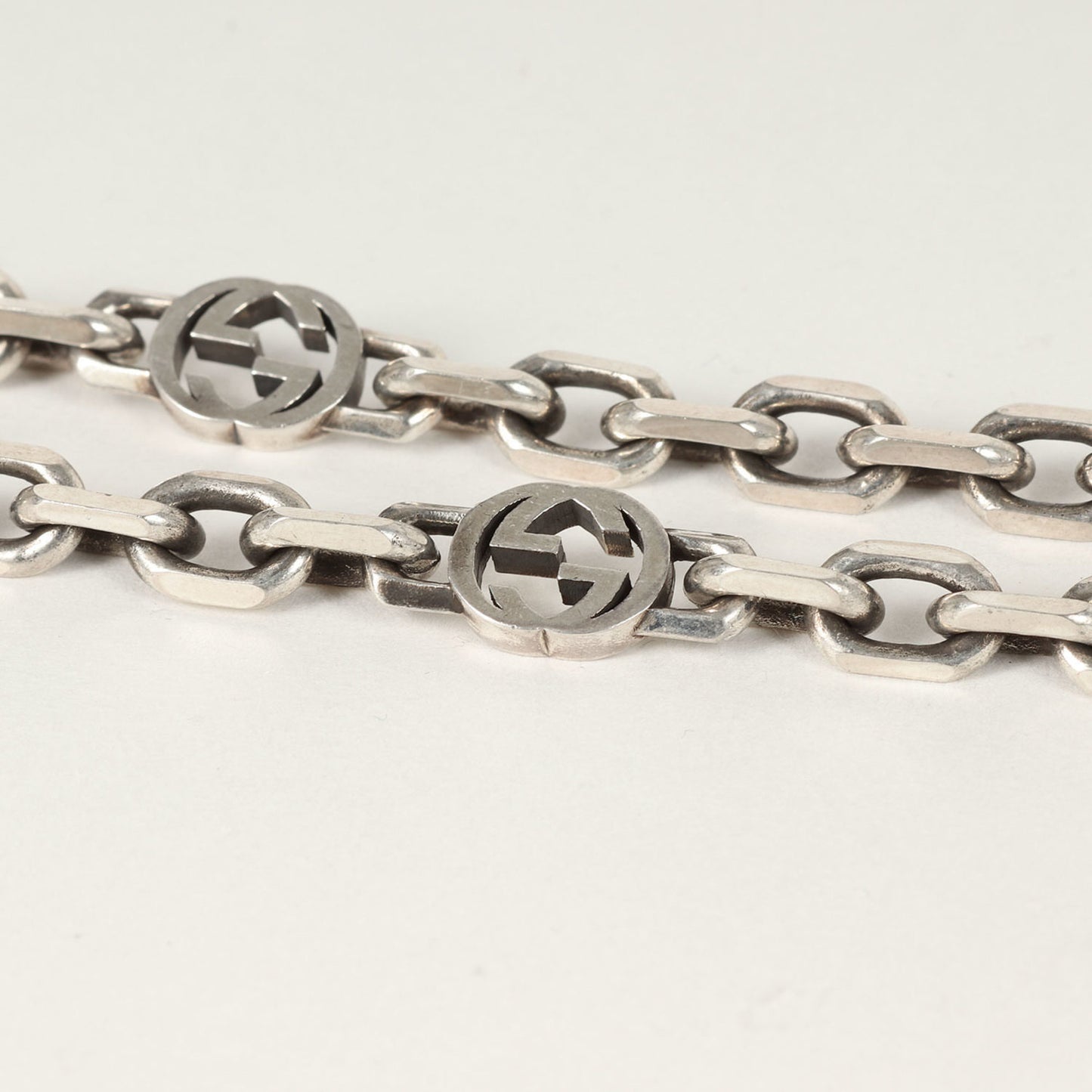 GUCCI Interlocking Chain Necklace (616941) Ag925 Silver for Men