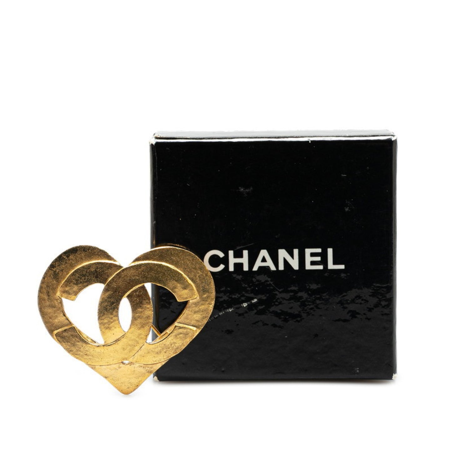 Vintage Chanel Coco Mark Heart Brooch, Gold Plated, Women's