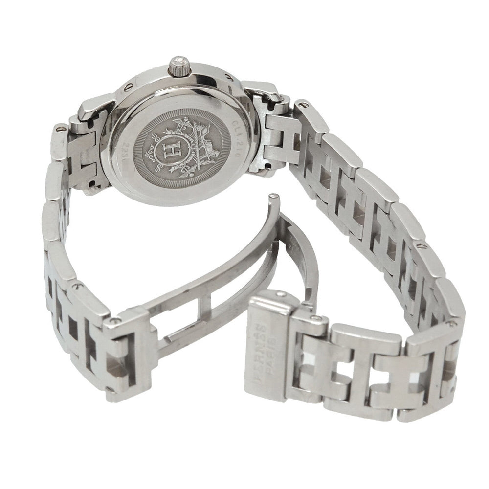 Hermes Clipper Nacre CL4 210 Women's Watch, Date Display, Pink Shell, Quartz Watch — Very Good