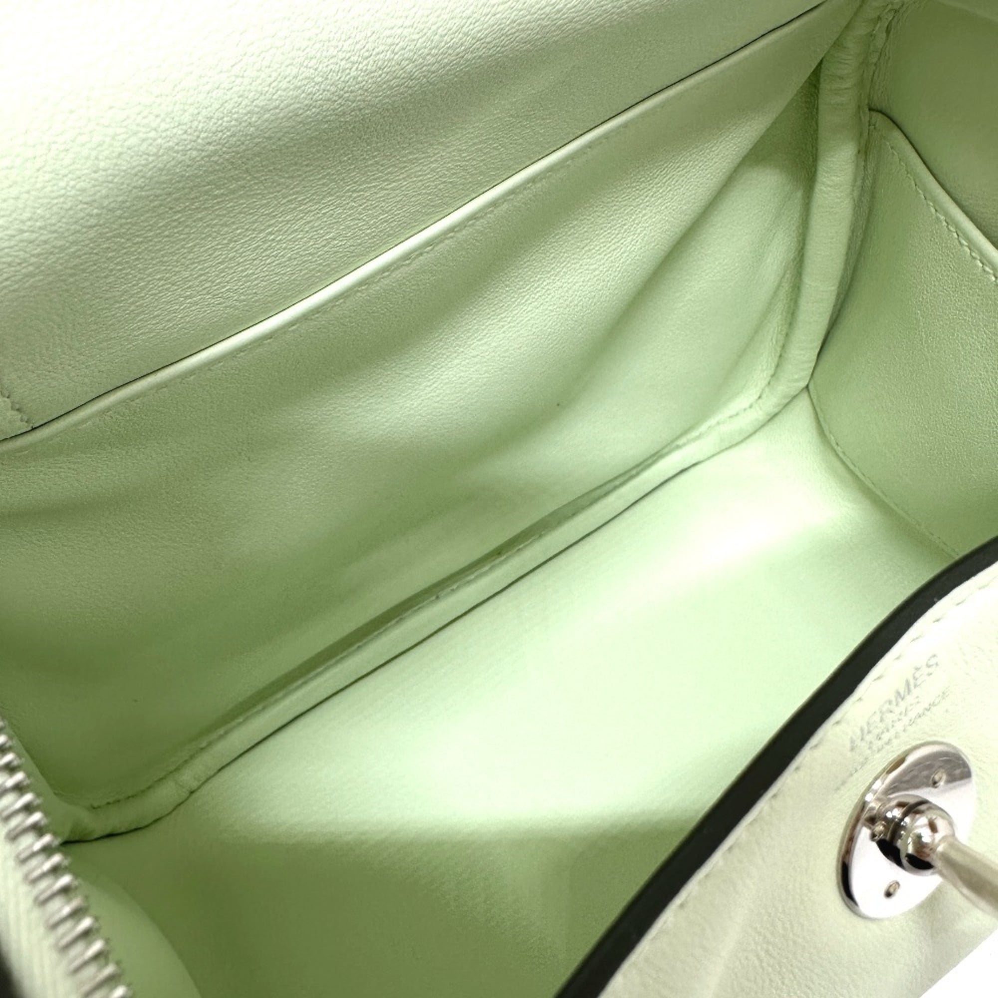HERMES Lindy Shoulder Bag, Swift Leather, Women's, Veil Fizz, Light Green, G-231125-89 — New - Store Return