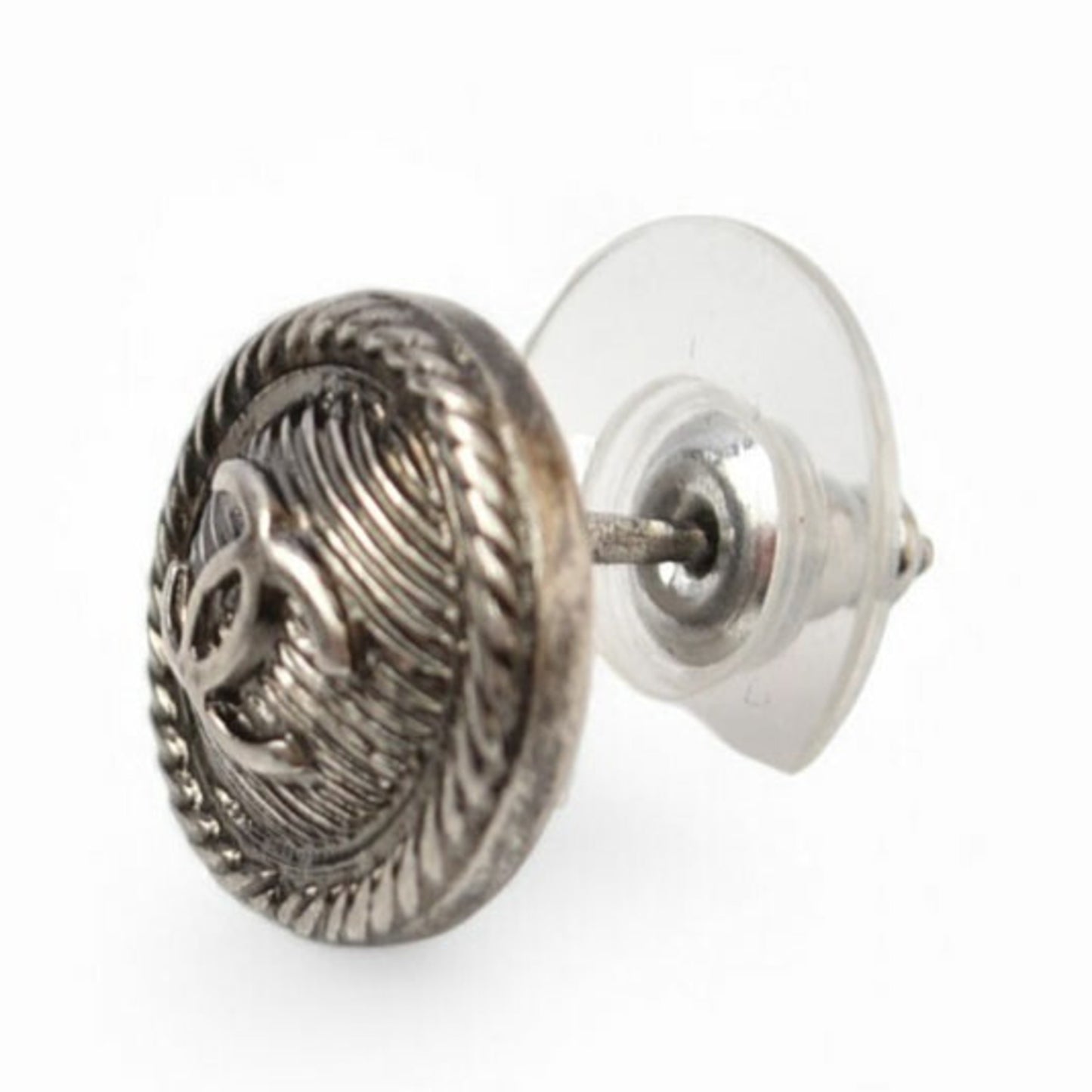 Chanel Earrings CHANEL CC Coco Mark Circle Motif Silver B18