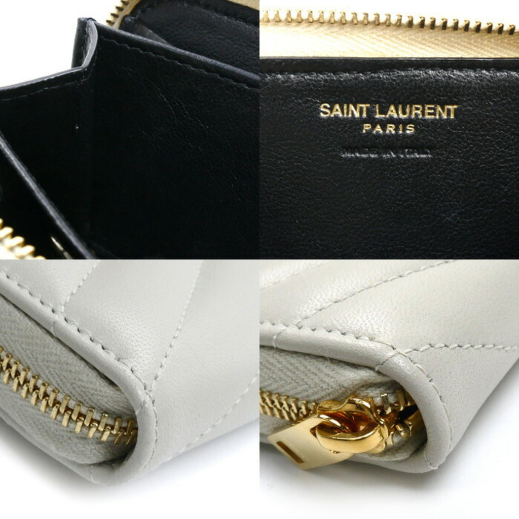 Yves Saint Laurent SAINT LAURENT PARIS Saint Laurent Paris Cassandra Matelasse Coin Case Ivory 753788 Women's