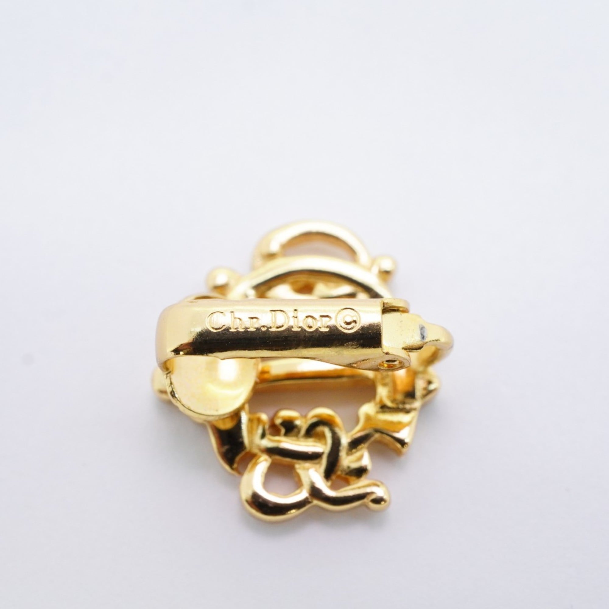 Christian Dior Emblem Earrings, GP Plated Gold for Women