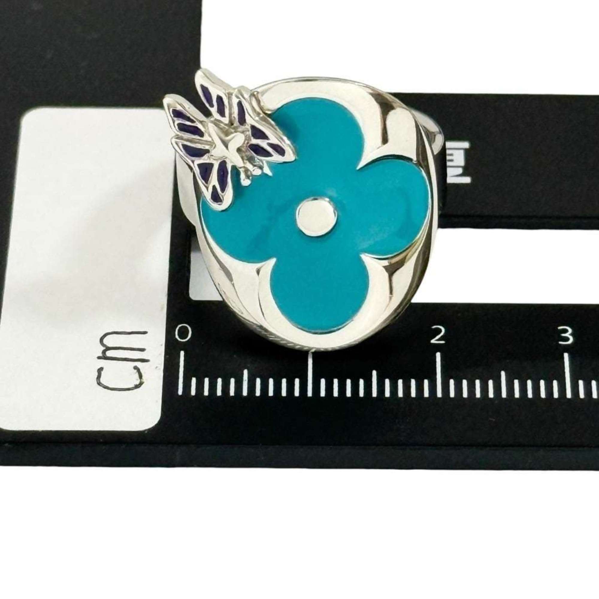 Louis Vuitton Men's Fairy Tale Ring, Size 17, Flower, Light Blue — Like New