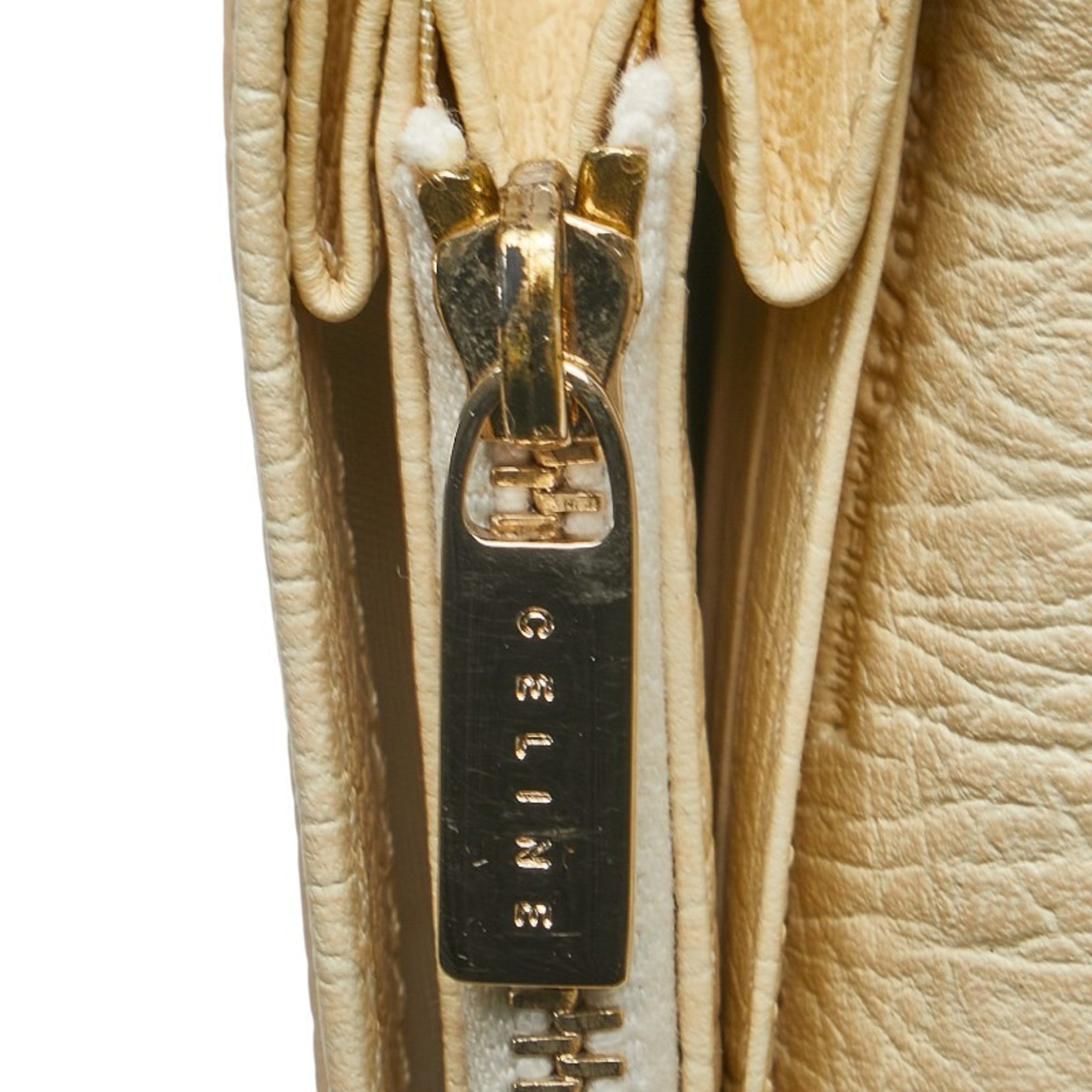 Celine Macadam Long Wallet Brown Ivory Canvas Leather Women's CELINE