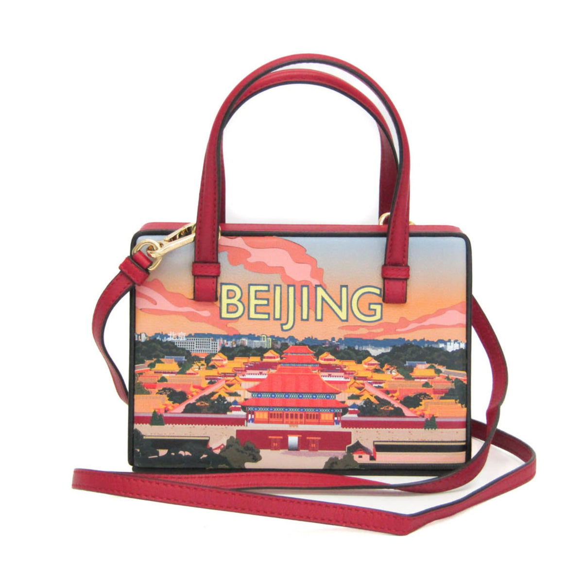 Loewe POSTAL Small Bag BEIJIN 309.37.W85 Women's Leather Handbag,Shoulder Bag Orange,Red Color — Like New