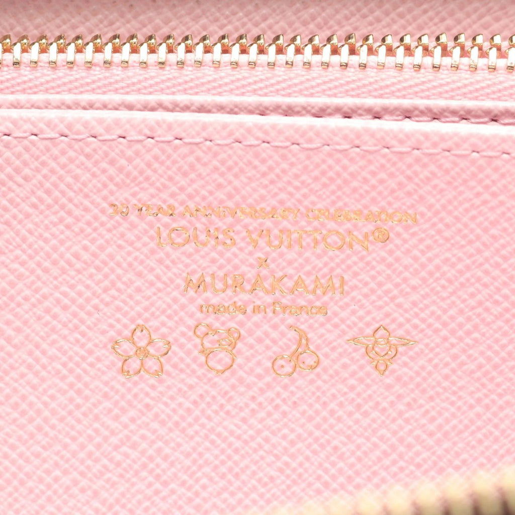 Louis Vuitton LV x TM Zippy Wallet, Round Long Canvas, Monogram Cherry Blossom, Women's, Brown, M13433