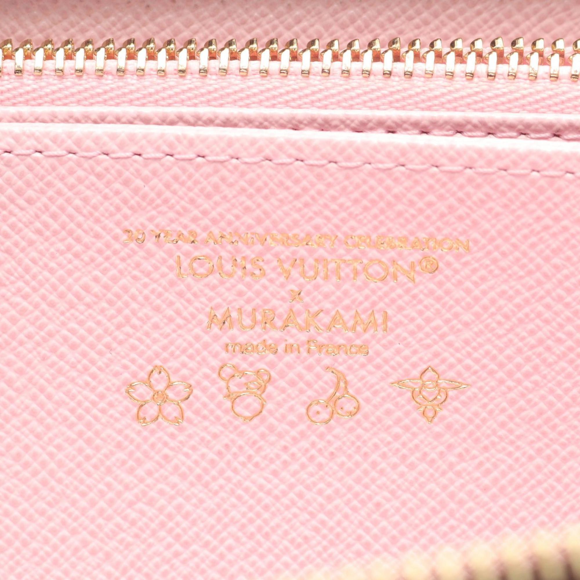 Louis Vuitton LV x TM Zippy Wallet, Round Long Canvas, Monogram Cherry Blossom, Women's, Brown, M13433