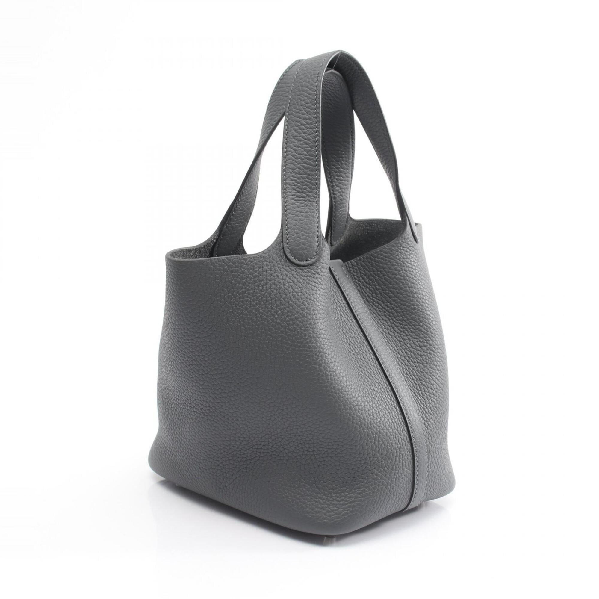 Hermes Picotin Lock PM Gris Misty Handbag, Leather, Taurillon Clemence Women's, Gray — New - Store Return