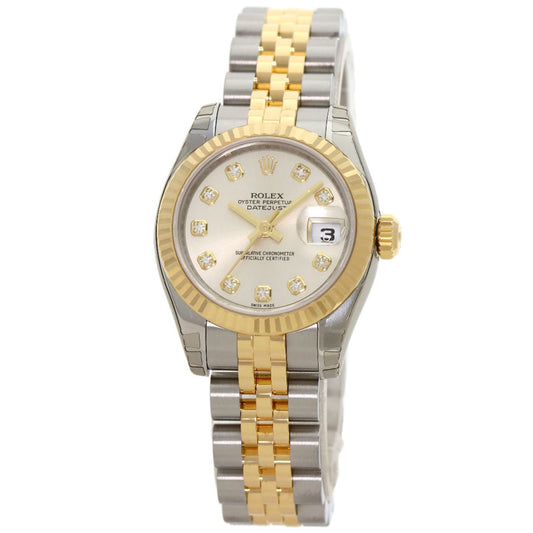 Rolex 179173G Datejust 10P Diamond Watch Stainless Steel SS x K18YG Ladies
