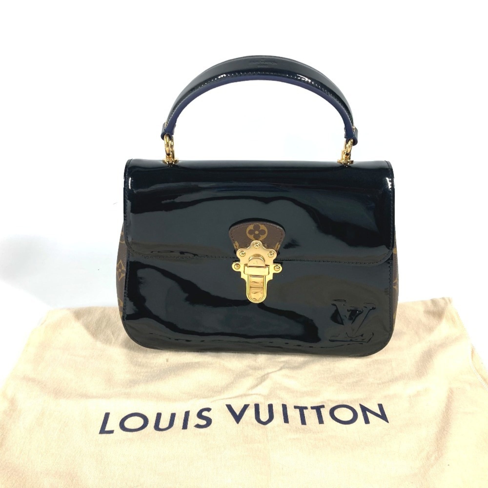 LOUIS VUITTON M53353 Monogram Cherrywood PM Handbag Patent Leather Canvas Women's Black G-240810-17 — Like New