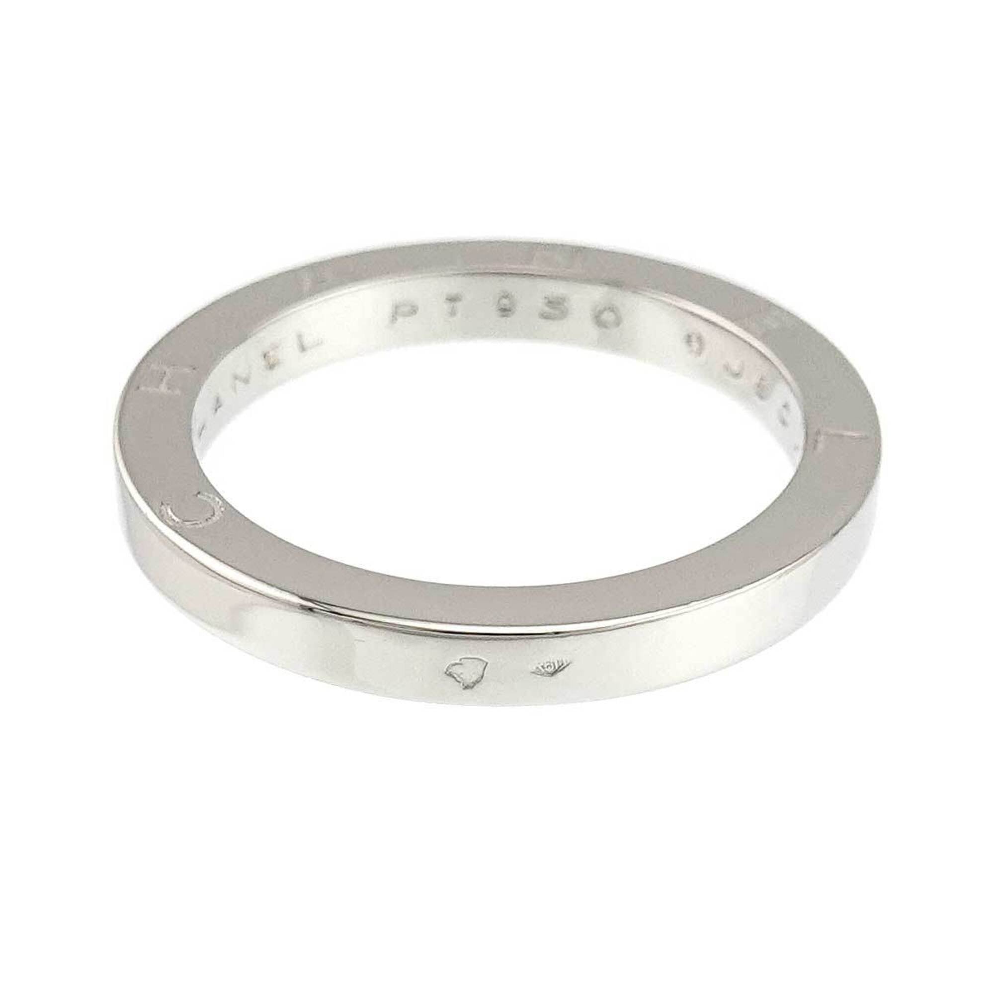 Chanel Signature 2 Ring, Platinum (Pt) — Like New