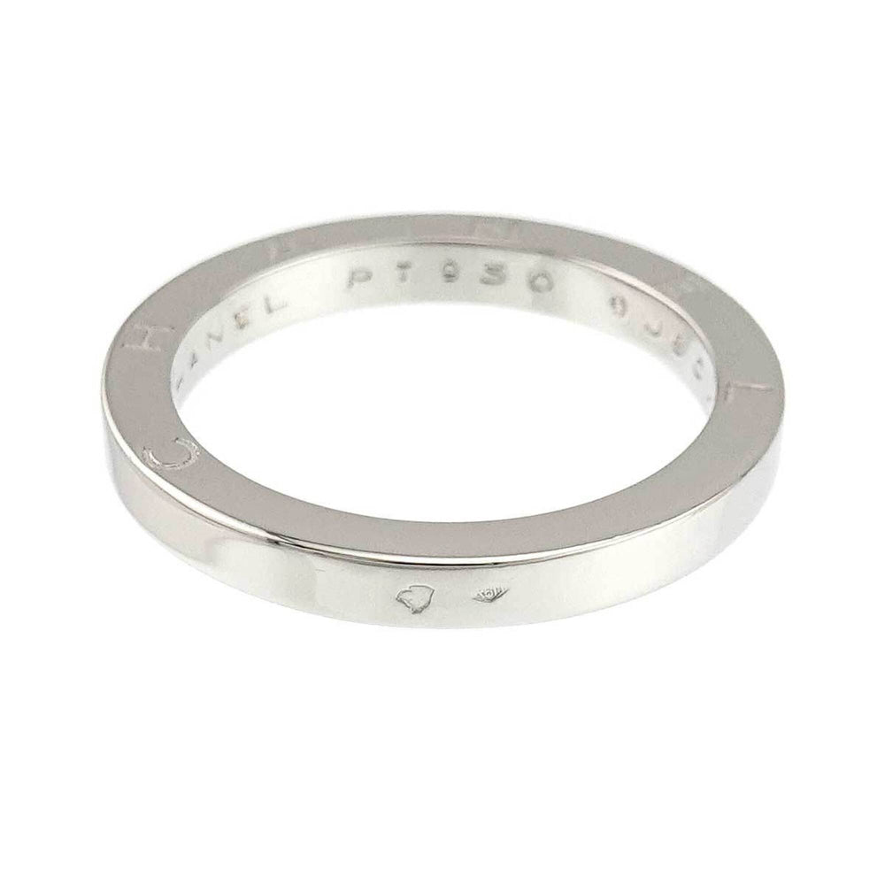 Chanel Signature 2 Ring, Platinum (Pt) — Like New