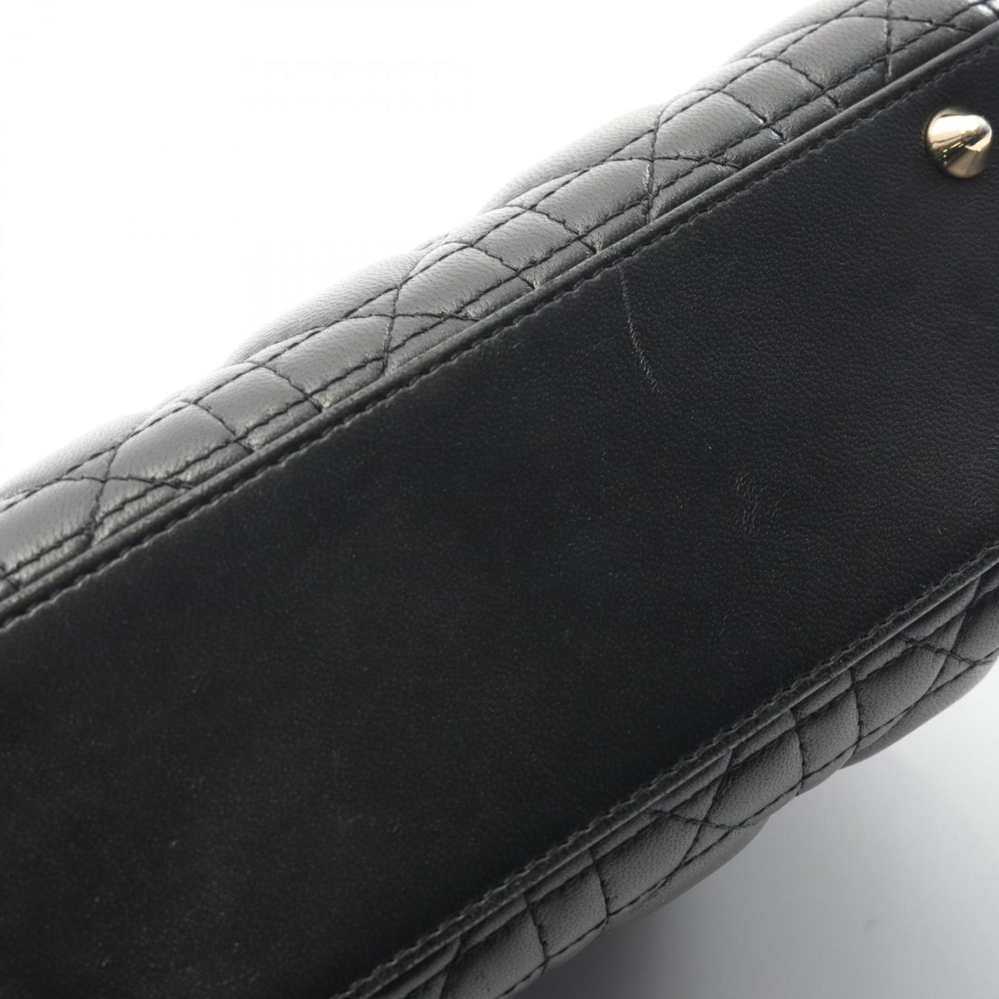 Christian Dior Dior LADY DIOR MY ABCDIOR Lady Small Cannage Handbag, Leather, Women's, Black