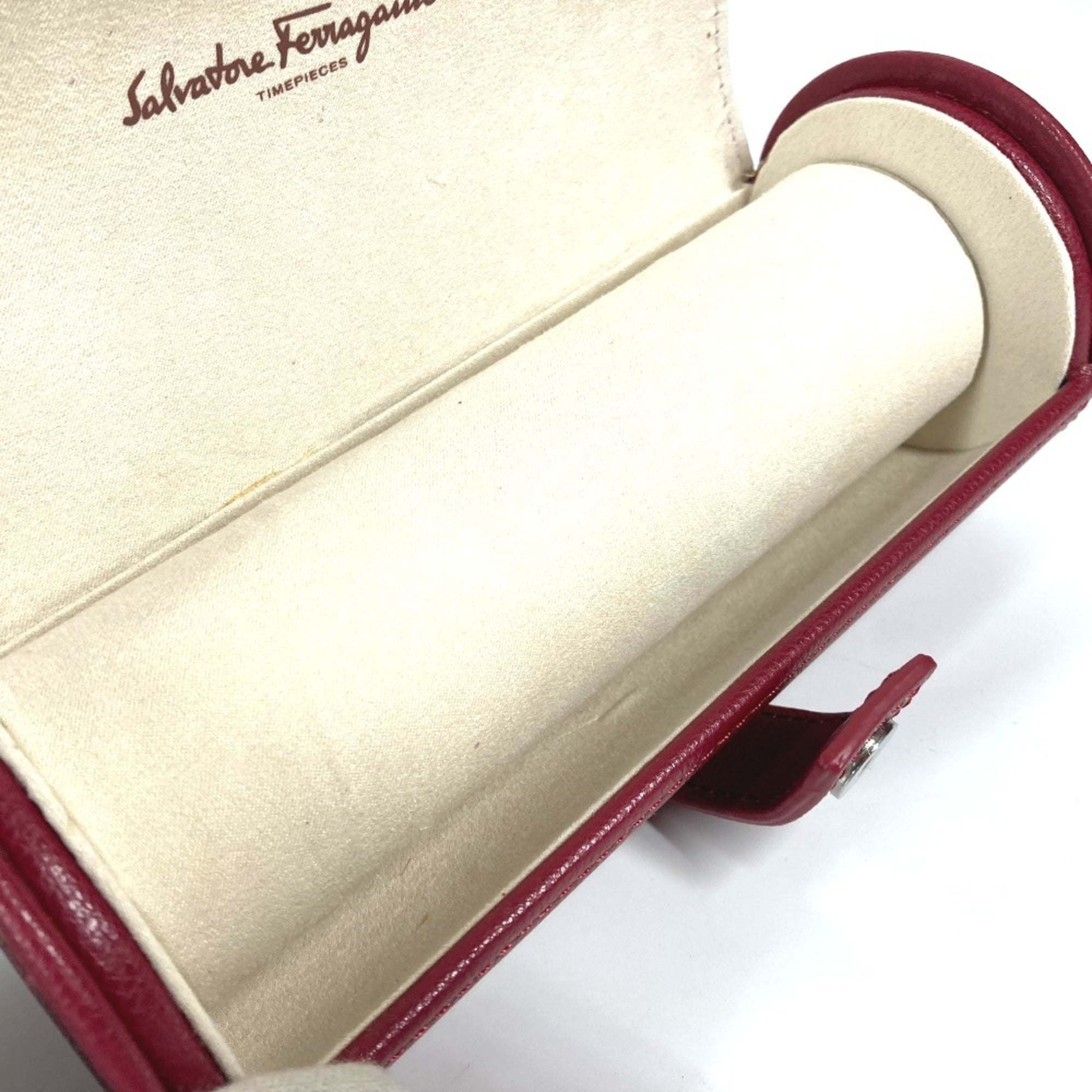 Salvatore Ferragamo Watch Case, Pouch, Leather, Men's, Red — Good