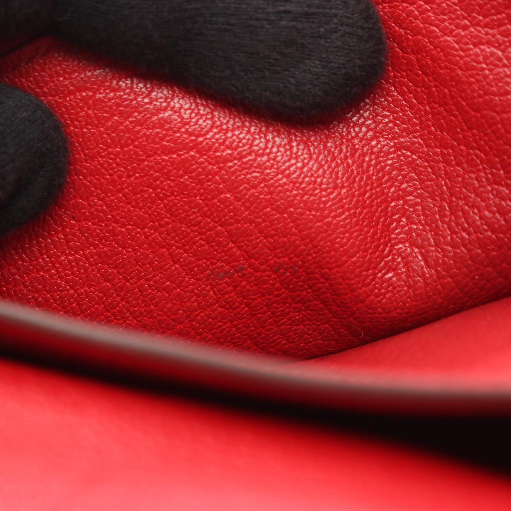 Hermes Hermès Bearn Soufflet bifold long wallet, leather, Chevre, women's, pink and red, Rouge Casac