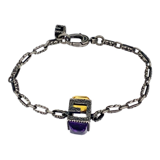 GUCCI Gucci Bracelet G Cube Silver Color Stone 550888 Gray Ag925 Mikunigaoka Store