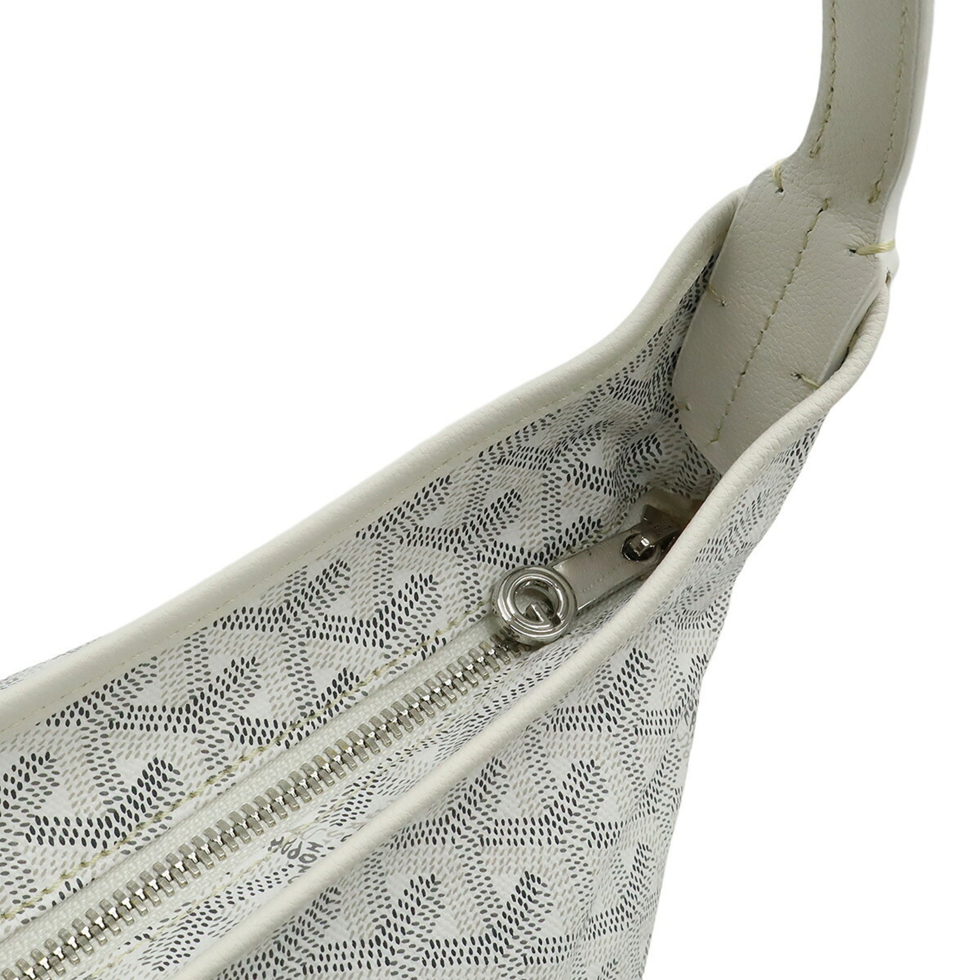 GOYARD Goyard Bohème Hobo Bag Shoulder Coated Canvas Leather White Gray Pouch Not Included