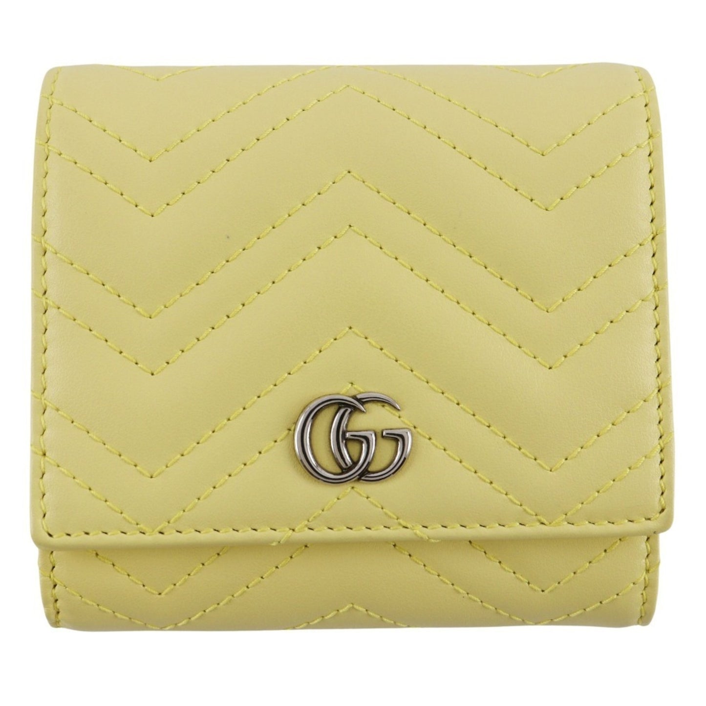 Gucci GG Marmont Wallet, Bi-fold Wallet 598629, Leather, Made in Italy, Snap Button, Women's