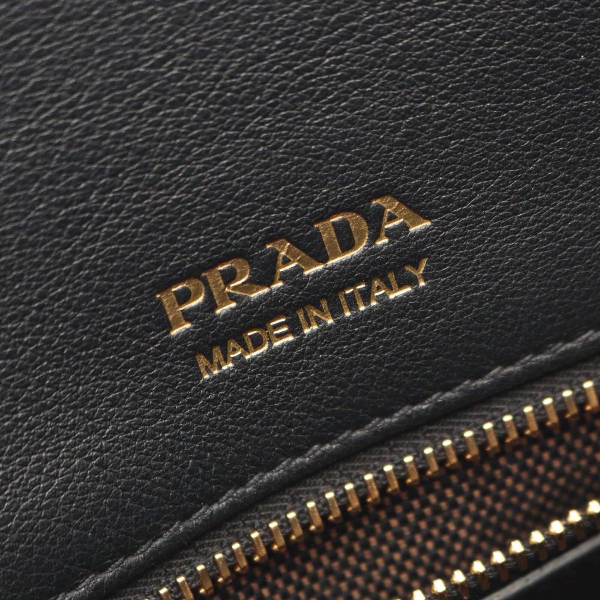 Prada SOFT GLAIN Medium Tote Bag Handbag Leather Women's Black 1BG538 — New - Store Return