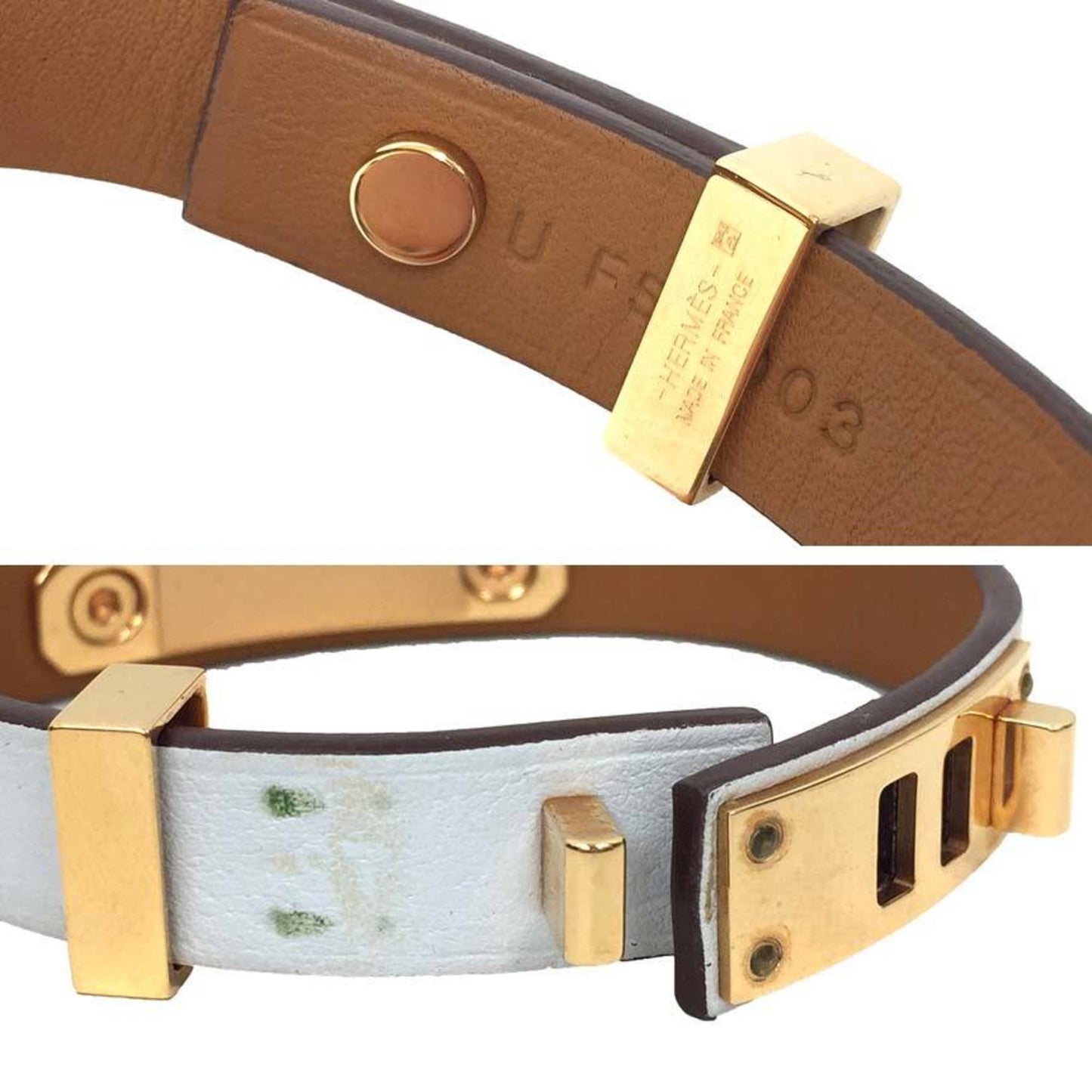 Hermes HERMES Azdecoeur Bracelet T2 Off-white U stamped