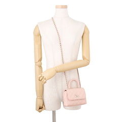 Chanel Matelassé Mini Handbag with Coco Handle, Caviar Skin, AP4244, 2-way Chain Shoulder Bag, for Women, CHANEL — Like New