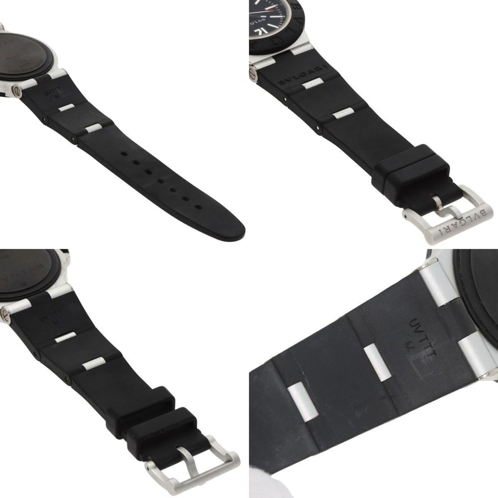 BVLGARI BB40AT Alum Date Watch Rubber Men's — Good