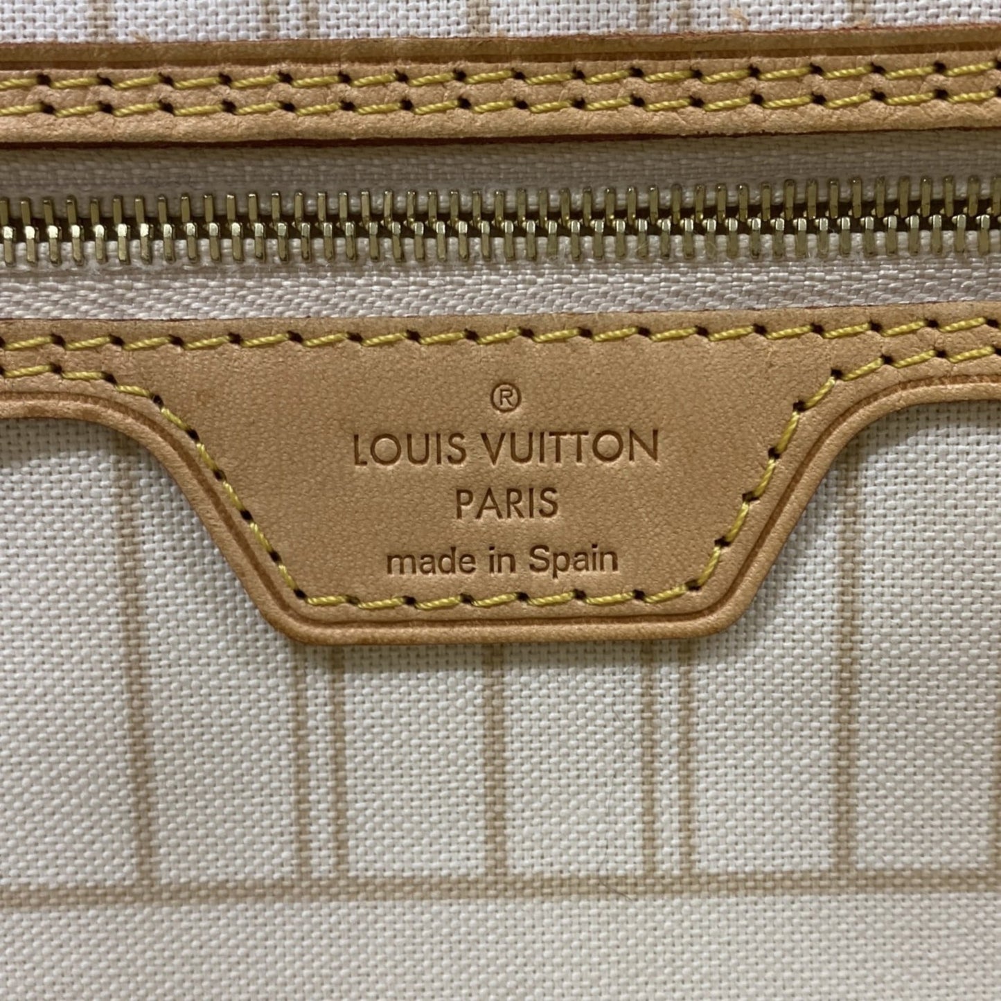 Louis Vuitton Damier Azur Neverfull MM Tote Bag N41361 White Women's